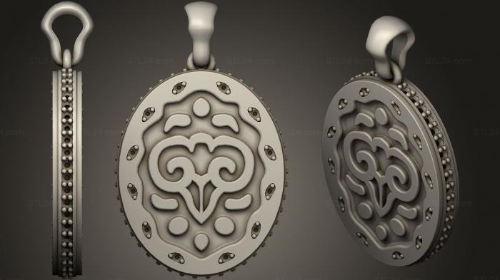 Jewelry (The Aries Pendant, JVLR_1168) 3D models for cnc